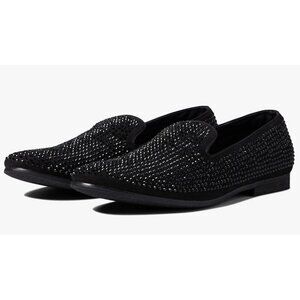 New! STEVE MADDEN CAVIRR BLACK 9.5/men/Slip-on. /Rhinestone embellished.